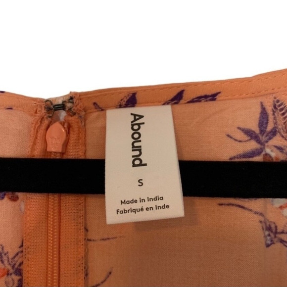 Abound Coral Floral Mini Dress Small NWT – V-Neck Skater Summer - Picture 3 of 4